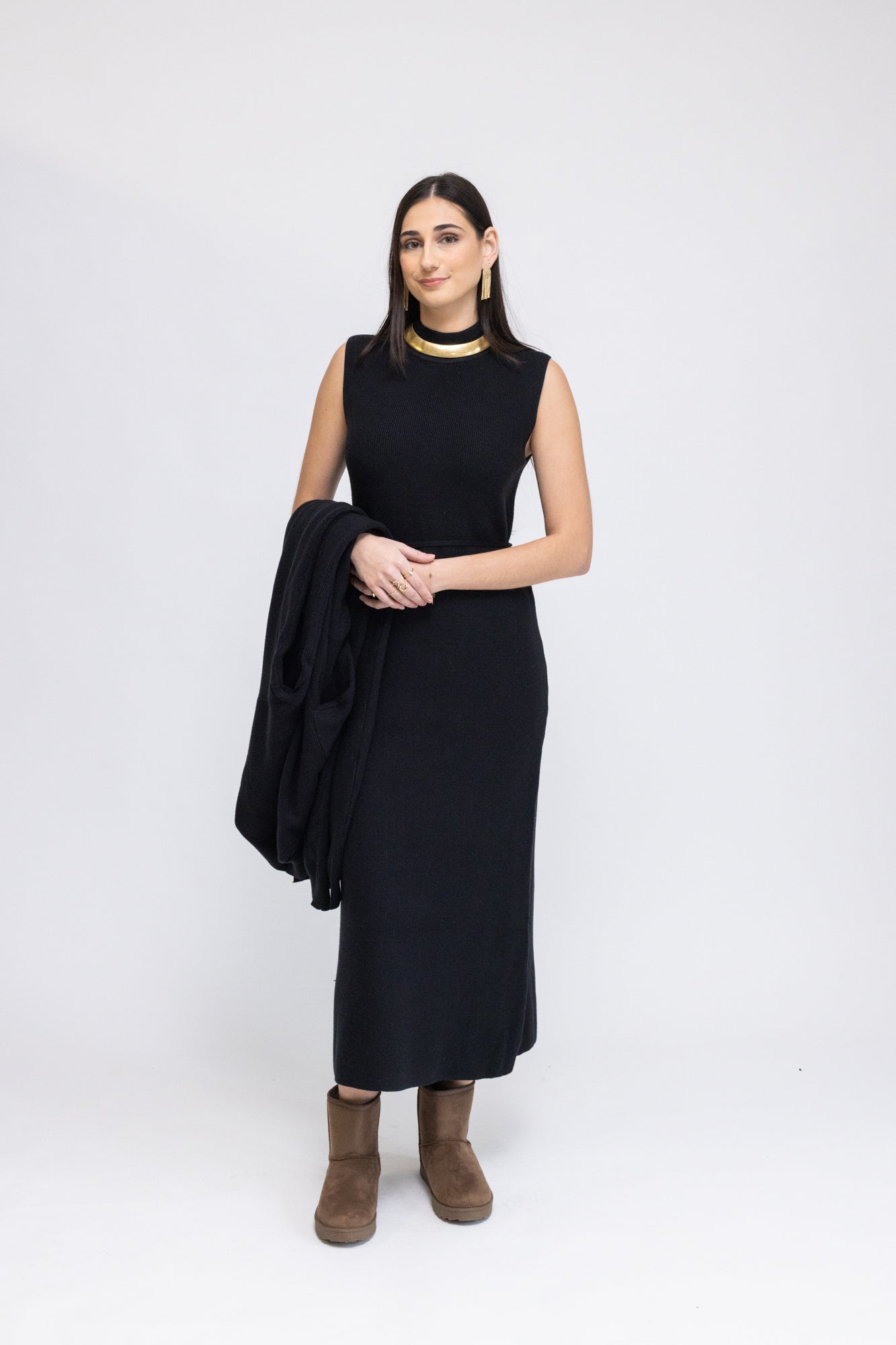 Knit Dress & Cardigan Set coffee / L/XL Knit Dress & Cardigan Set coffee / L/XL