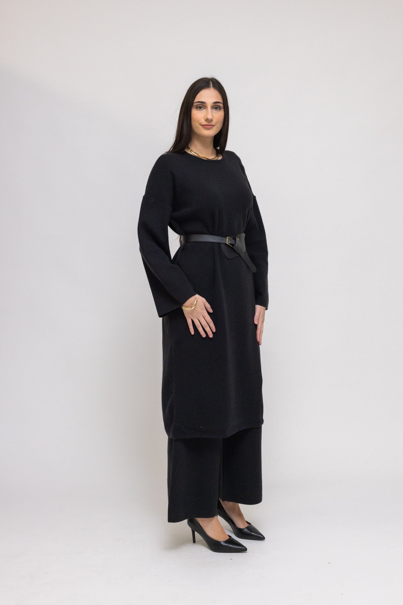 knit two piece dress Brenda Knit Two-Piece Set- Navy Blue Floral