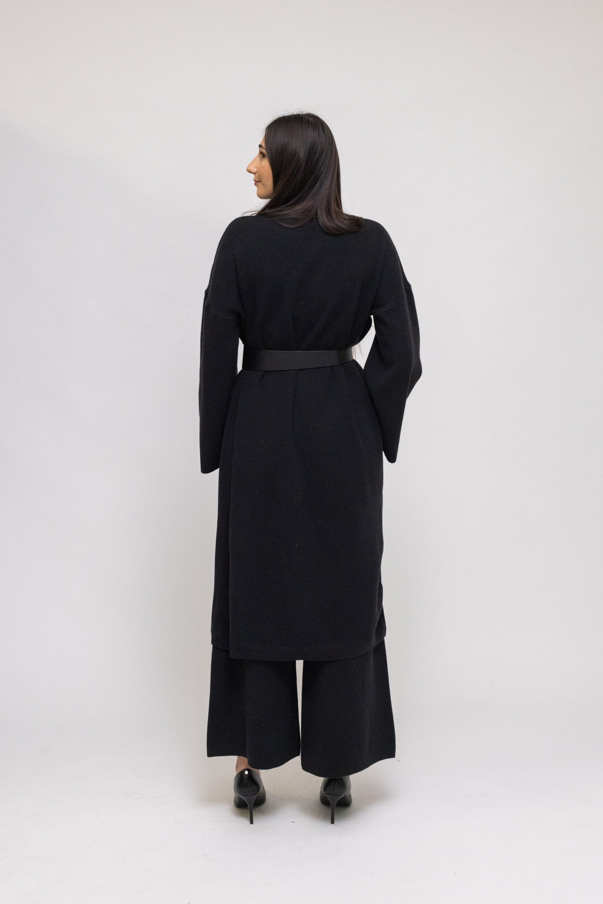Essential Black Knit Tunic &amp; Wide-Leg Pants 2-Piece Set