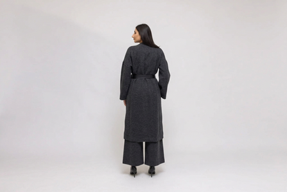 Essential Black Knit Tunic &amp; Wide-Leg Pants 2-Piece Set