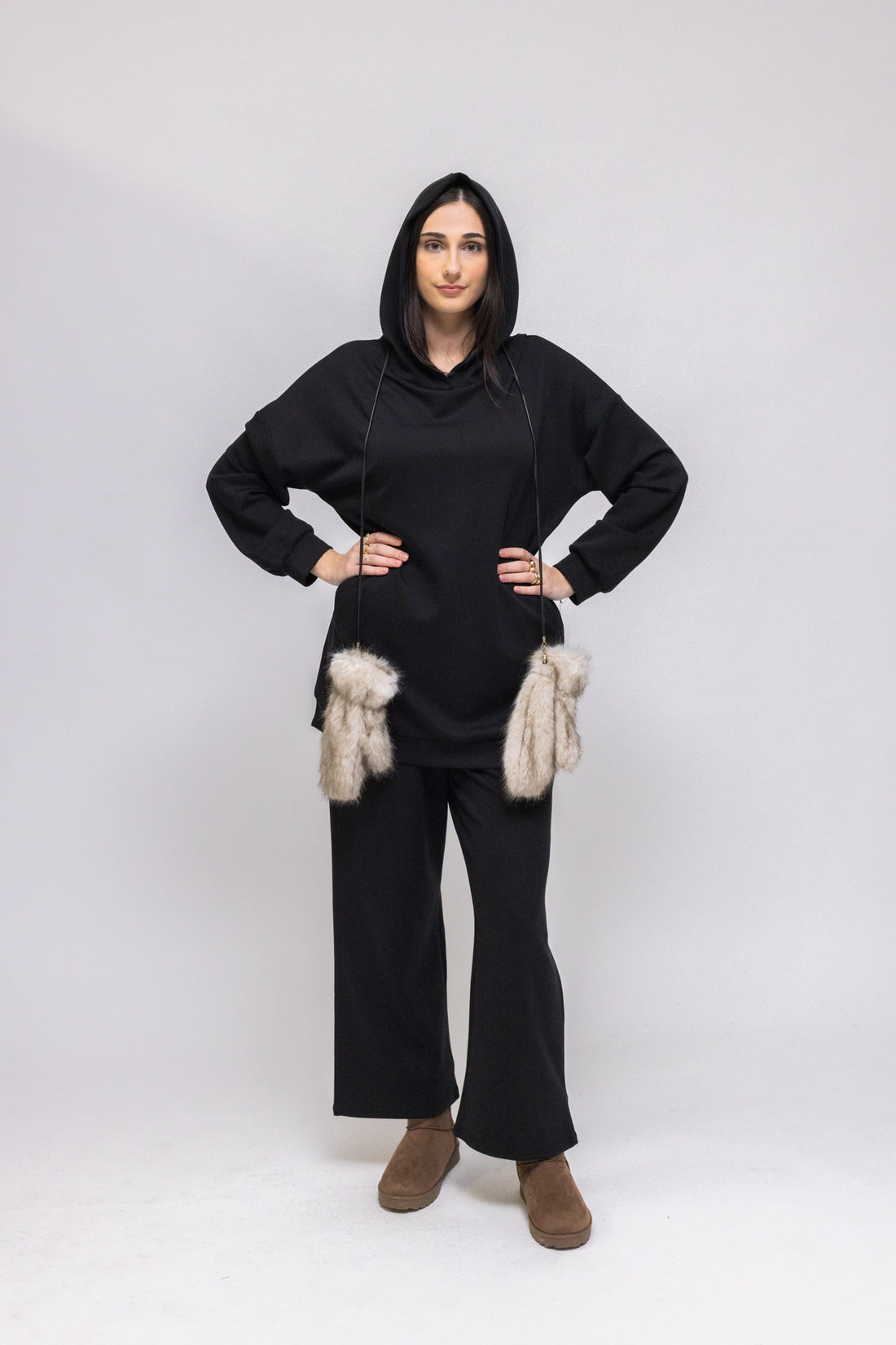 Relaxed Hoodie &amp; Wide-Leg Pants 2-Piece Set