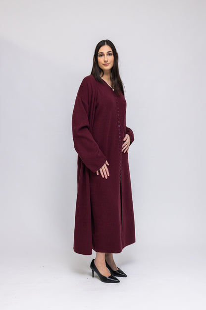 Button-Front Knit Maxi Dress &amp; Longline Cardigan 2-Piece Set