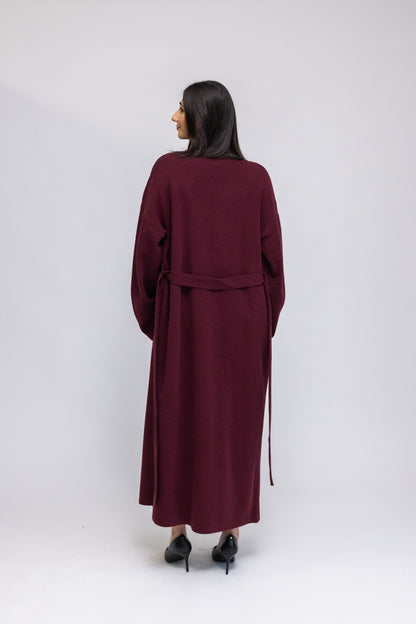 Button-Front Knit Maxi Dress &amp; Longline Cardigan 2-Piece Set