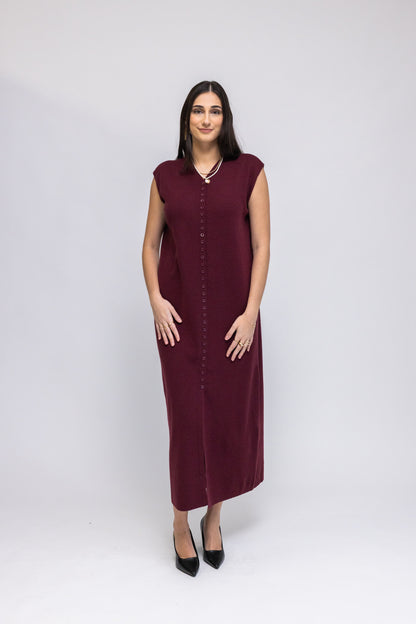 Button-Front Knit Maxi Dress &amp; Longline Cardigan 2-Piece Set
