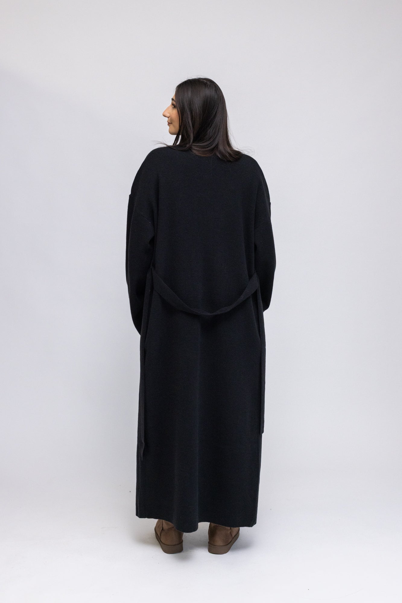 Button-Front Knit Maxi Dress with Matching Cardigan L/XL / Maroon Button-Front Knit Maxi Dress with Matching Cardigan L/XL / Maroon