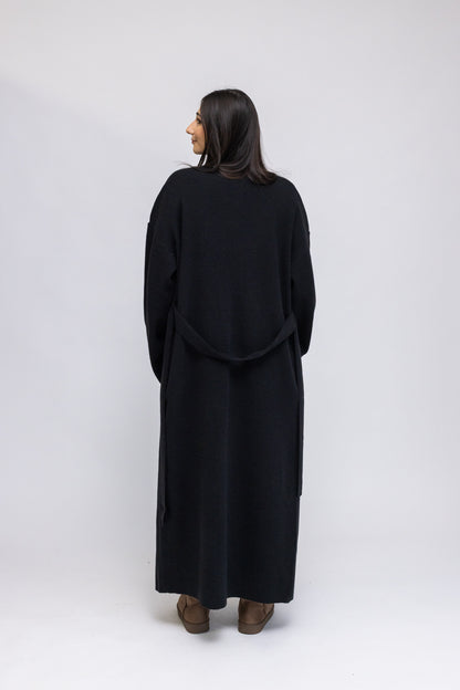 Button-Front Knit Maxi Dress &amp; Longline Cardigan 2-Piece Set