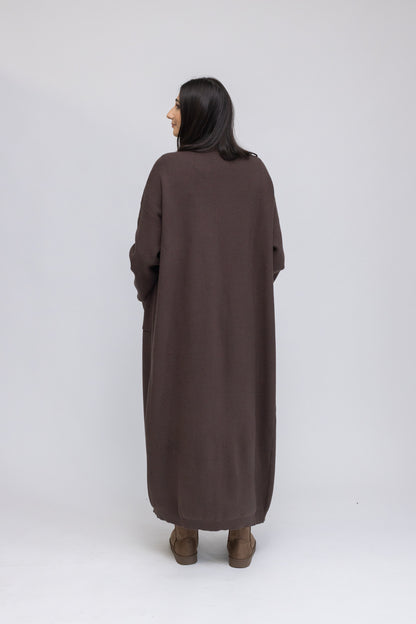 Knit Sleeveless Midi Dress &amp; Longline Cardigan 2-Piece Set
