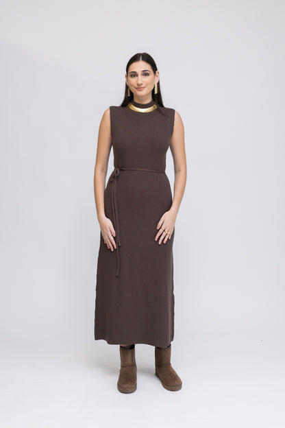 Knit Sleeveless Midi Dress &amp; Longline Cardigan 2-Piece Set