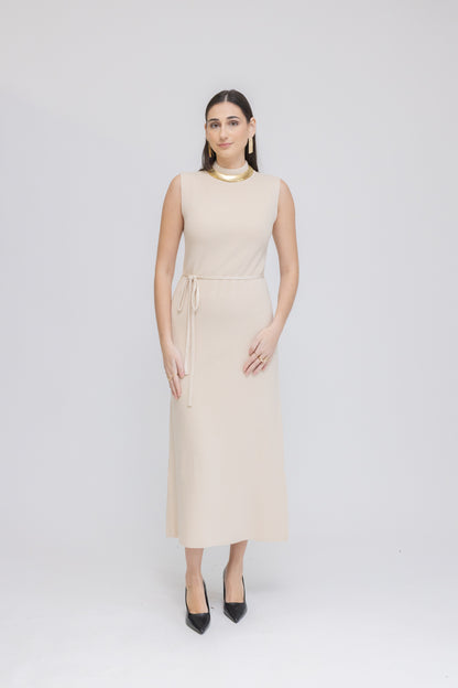 Knit Sleeveless Midi Dress &amp; Longline Cardigan 2-Piece Set