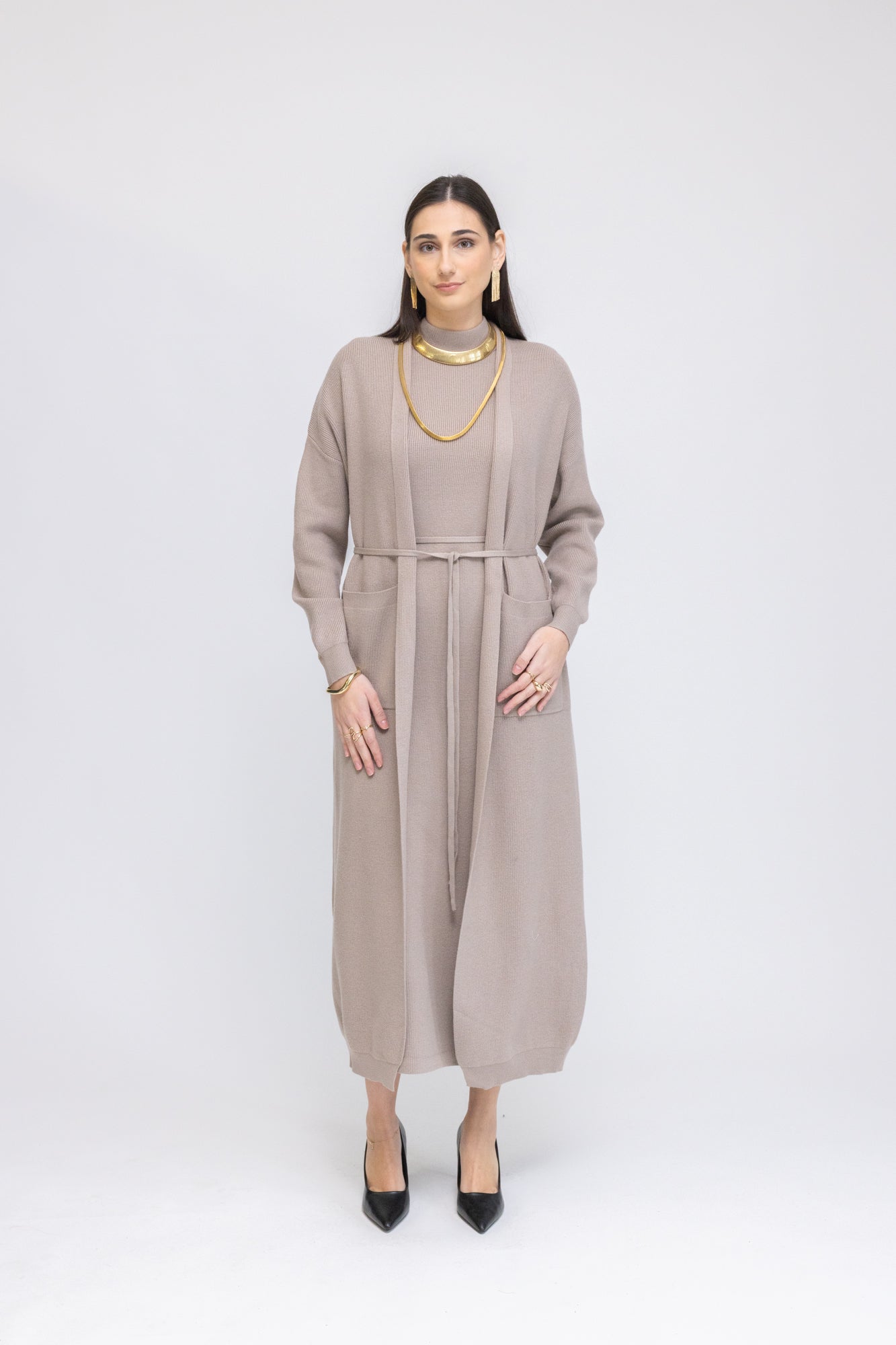 Knit Dress & Cardigan Set Menatique Knit Dress & Cardigan Set Menatique