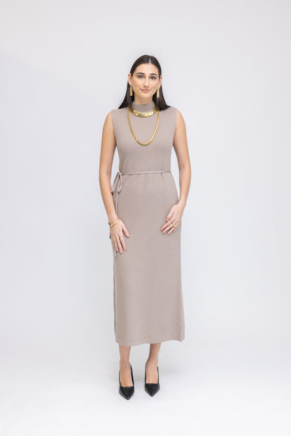 Knit Sleeveless Midi Dress &amp; Longline Cardigan 2-Piece Set