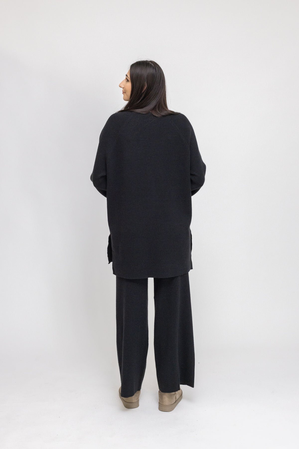 Knit Lounge Tunic &amp; Wide-Leg Pants 2-Piece Set