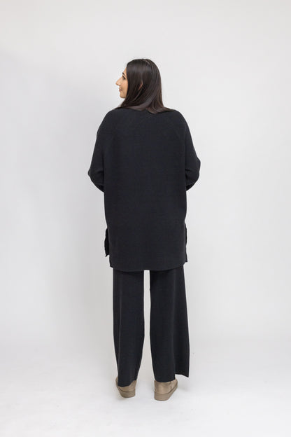 Knit Lounge Tunic &amp; Wide-Leg Pants 2-Piece Set