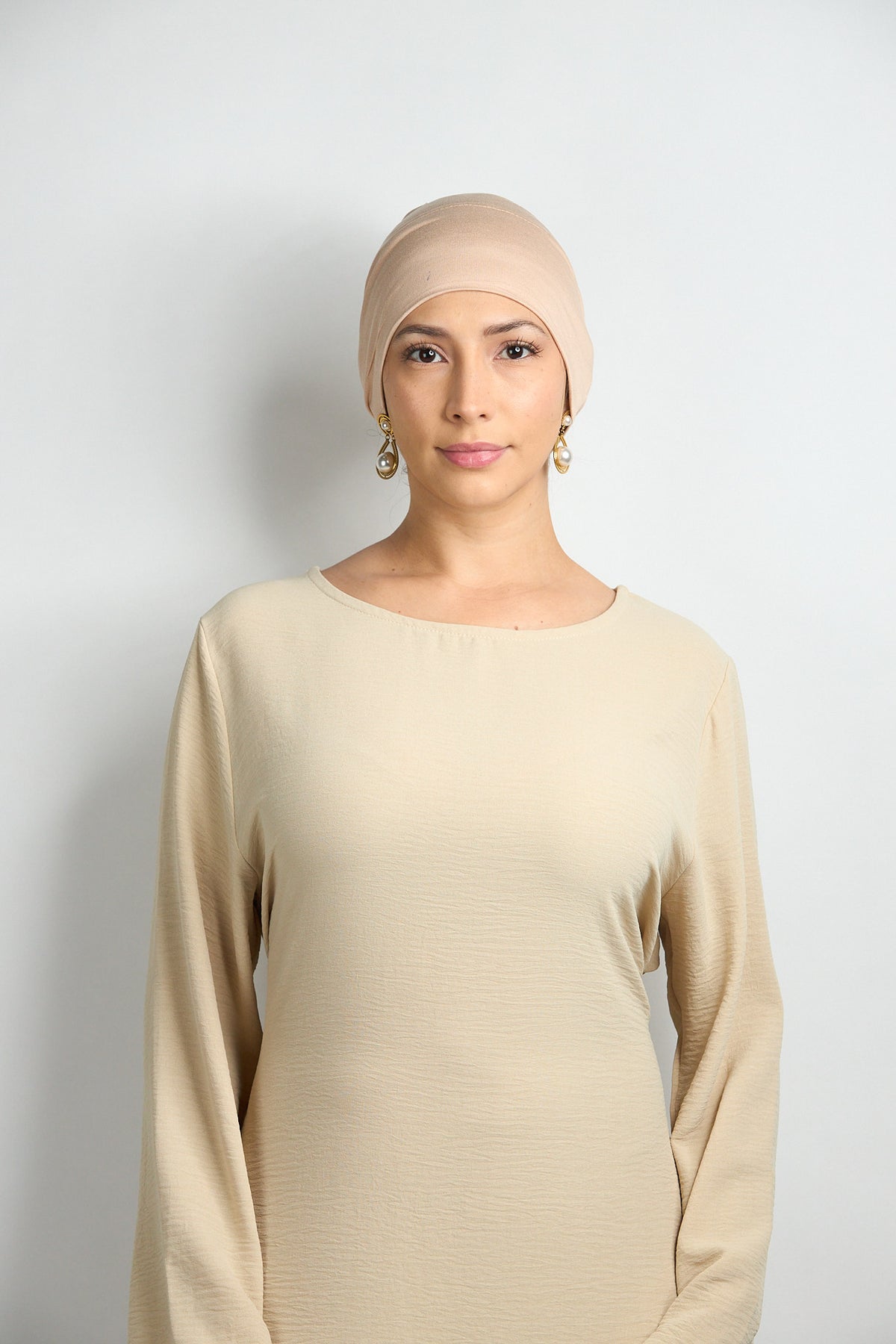 Modal Hijab With Matching Undercap Nude Beige 