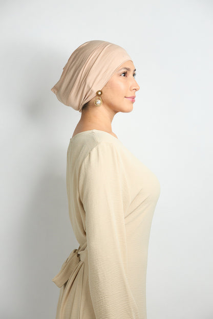 Modal Hijab With Matching Undercap Nude Beige 
