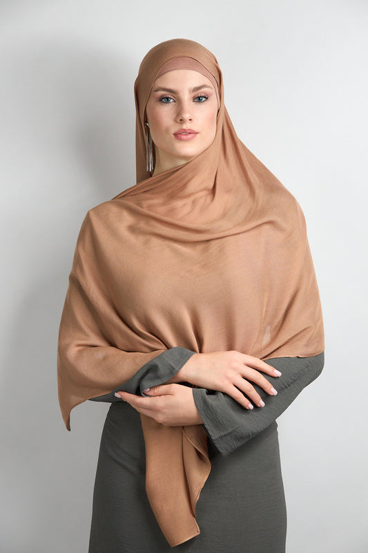 Modal Hijab with Undercap Tan Brown #25