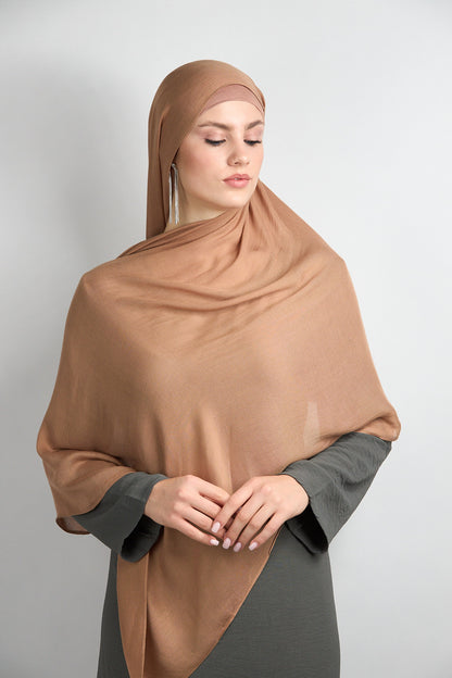 Modal Hijab With Undercap Brown Sugar 