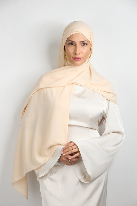 Diamond Chiffon with Matching Undercap Bone Beige2 #19