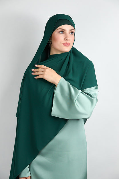 Diamond Chiffon Hijab with Matching Undercap Emerald Green 