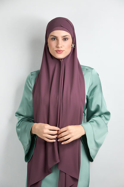 Diamond Chiffon Hijab with Matching Undercap Muted Purple 