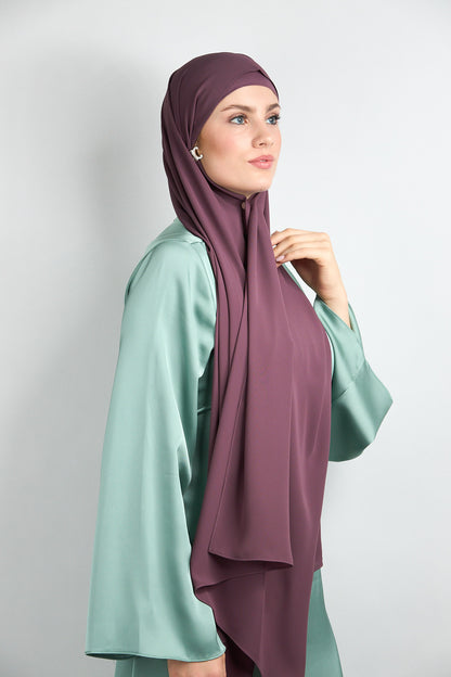 Diamond Chiffon Hijab with Matching Undercap Muted Purple 