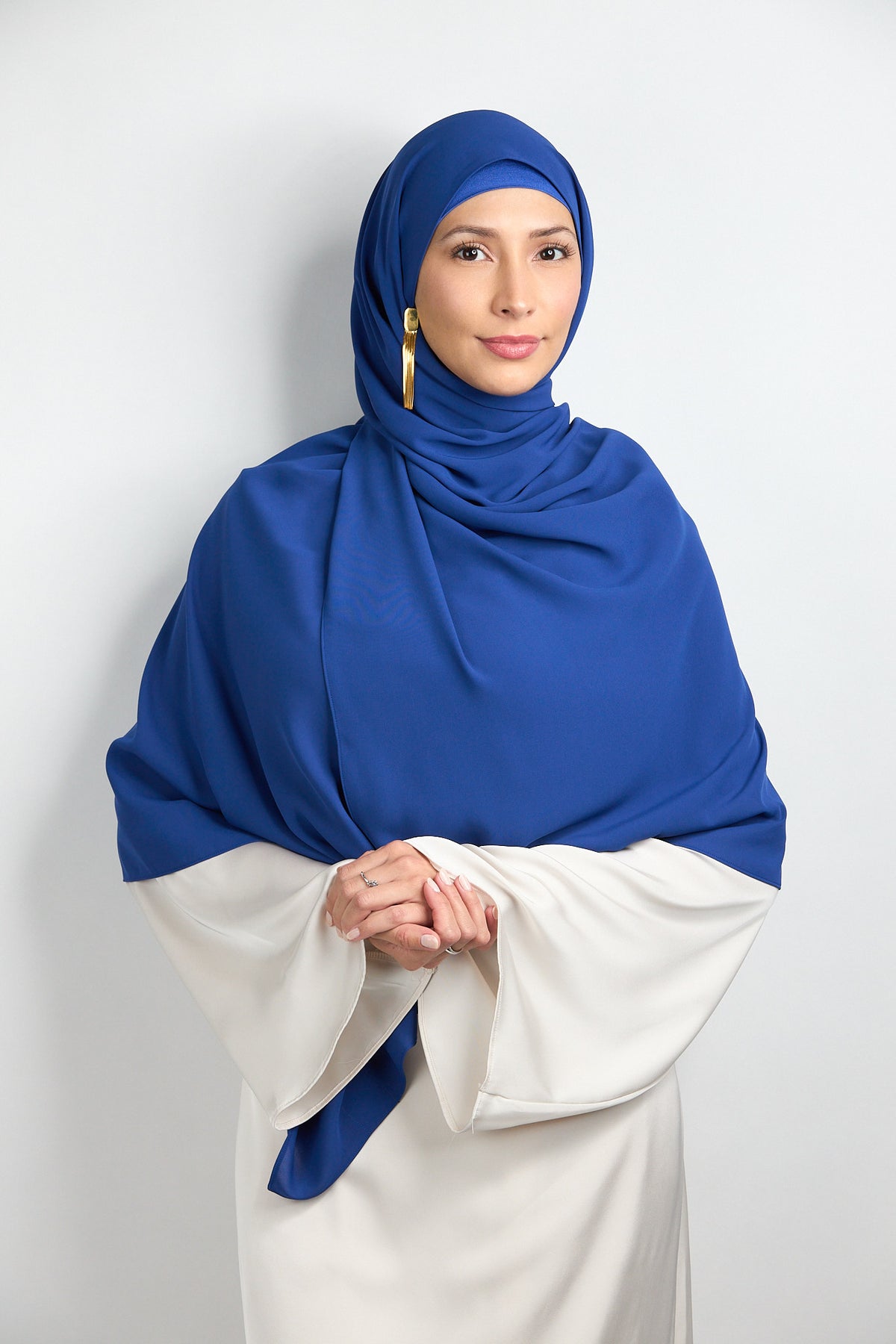 Diamond Chiffon Hijab with Matching Undercap Royal Blue 