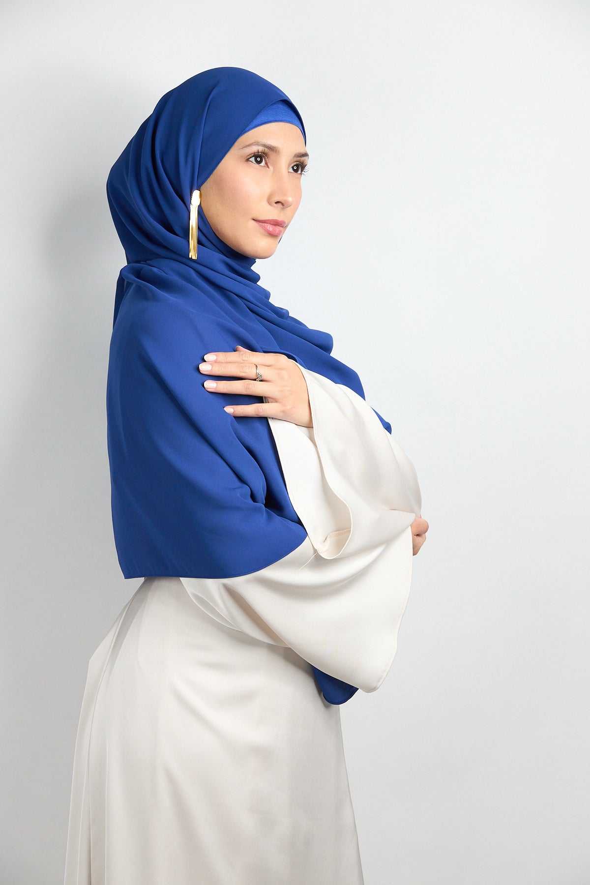 Diamond Chiffon Hijab with Matching Undercap Royal Blue 