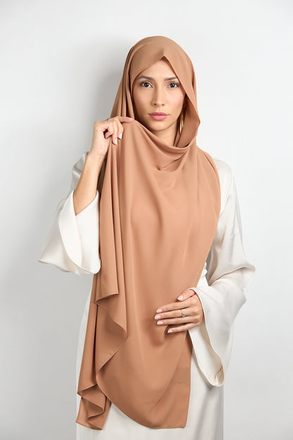 Diamond Chiffon Hijab with Matching Undercap Sand Beige 