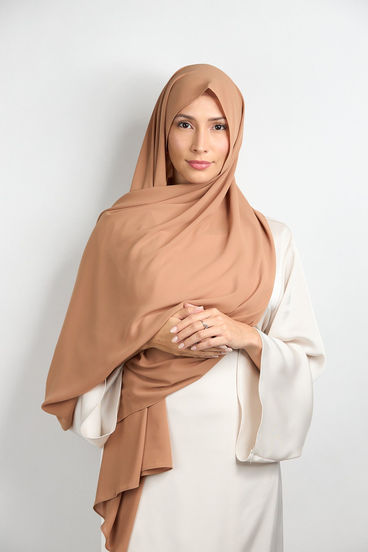 Diamond Chiffon Hijab with Matching Undercap Sand Beige 