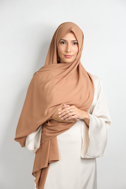 Diamond Chiffon Hijab with Matching Undercap Sand Beige 