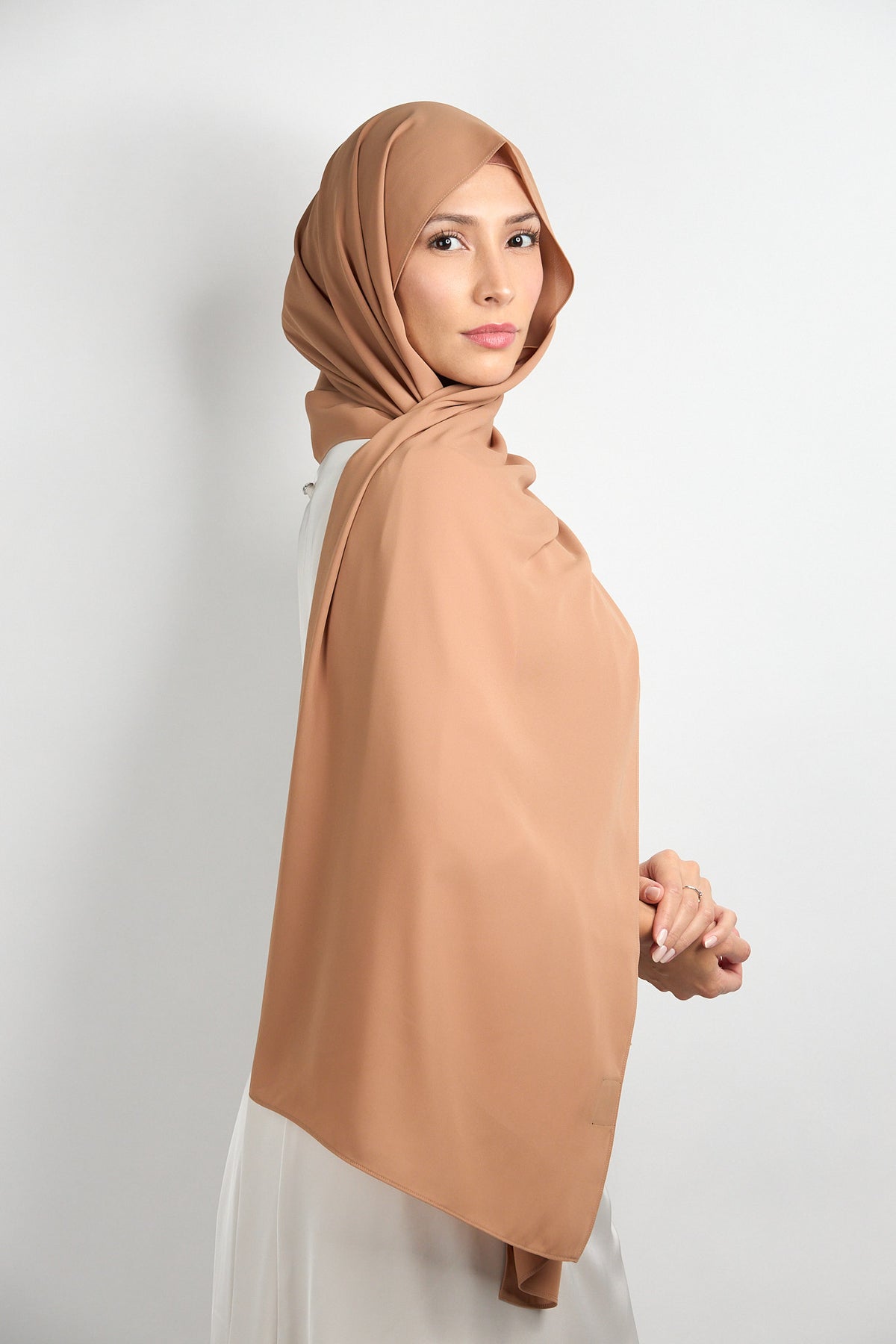 Diamond Chiffon Hijab with Matching Undercap Sand Beige 