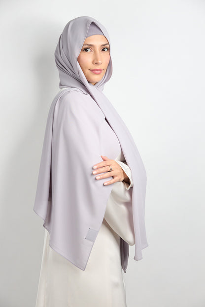 Diamond Chiffon Hijab with Matching Undercap Light Gray 