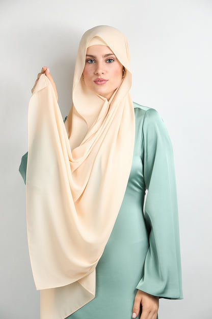 Diamond Chiffon Hijab with Matching Undercap Bone Beige 1 