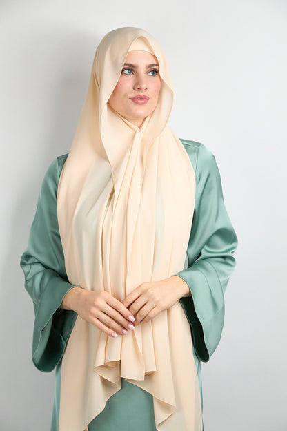 Diamond Chiffon Hijab with Matching Undercap Bone Beige 1 