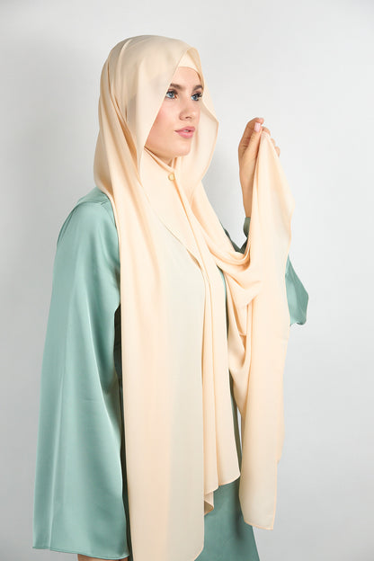 Diamond Chiffon Hijab with Matching Undercap Bone Beige 1 