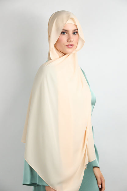 Diamond Chiffon Hijab with Matching Undercap Bone Beige 1 