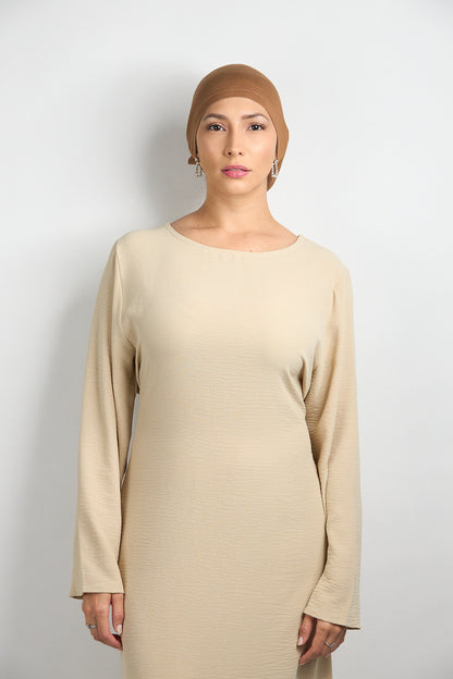 Light Modal Hijab With Matching Undercap Brownish Kaki 