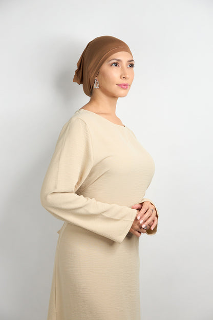 Light Modal Hijab With Matching Undercap Brownish Kaki 