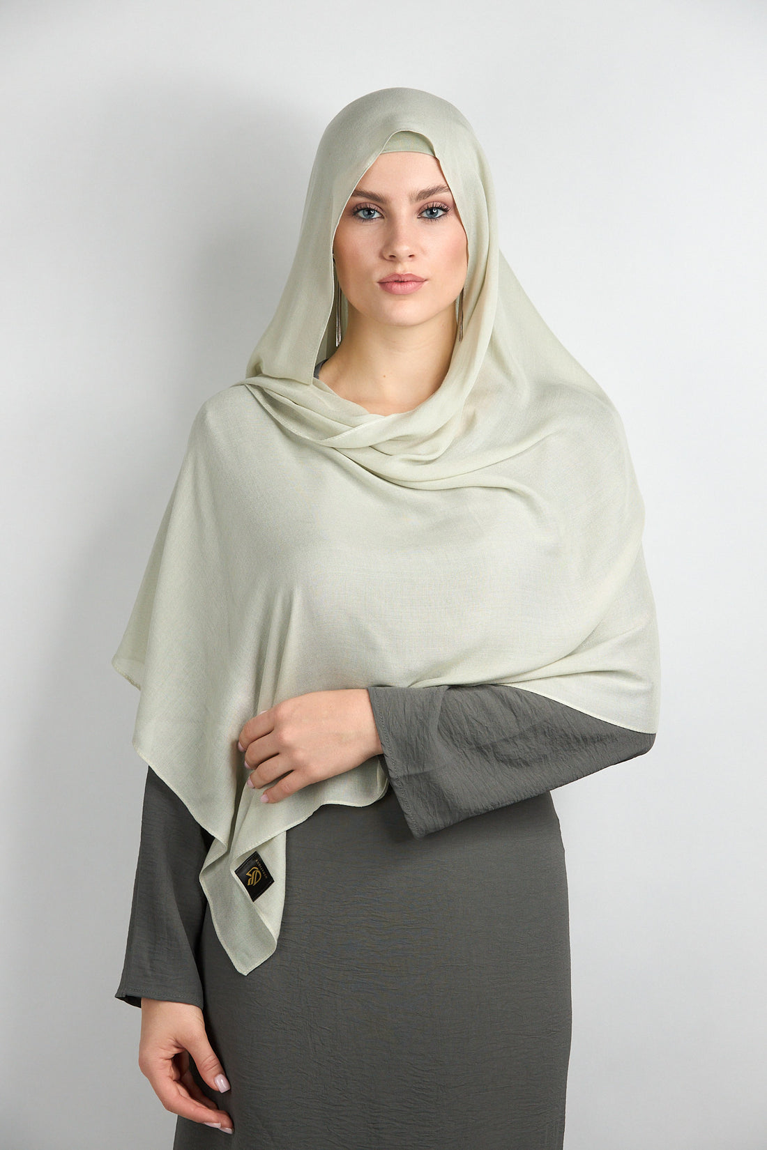 Modal Hijab With Matching Undercap Light Sage Green
