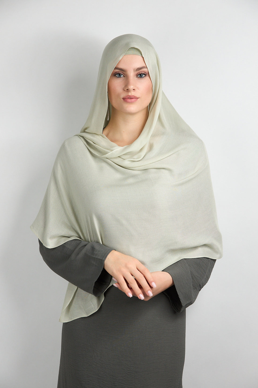 Modal Hijab With Matching Undercap Light Sage Green