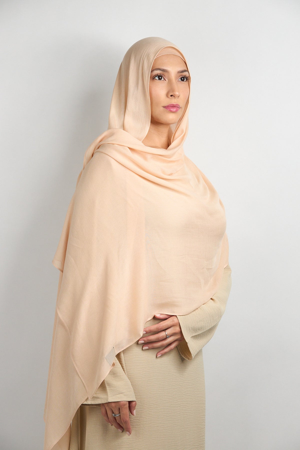 Modal Hijab With Matching Undercap Peach Yogurt 