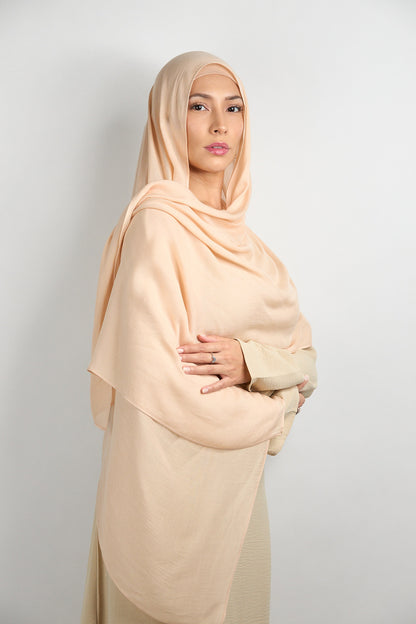 Modal Hijab With Matching Undercap Peach Yogurt 