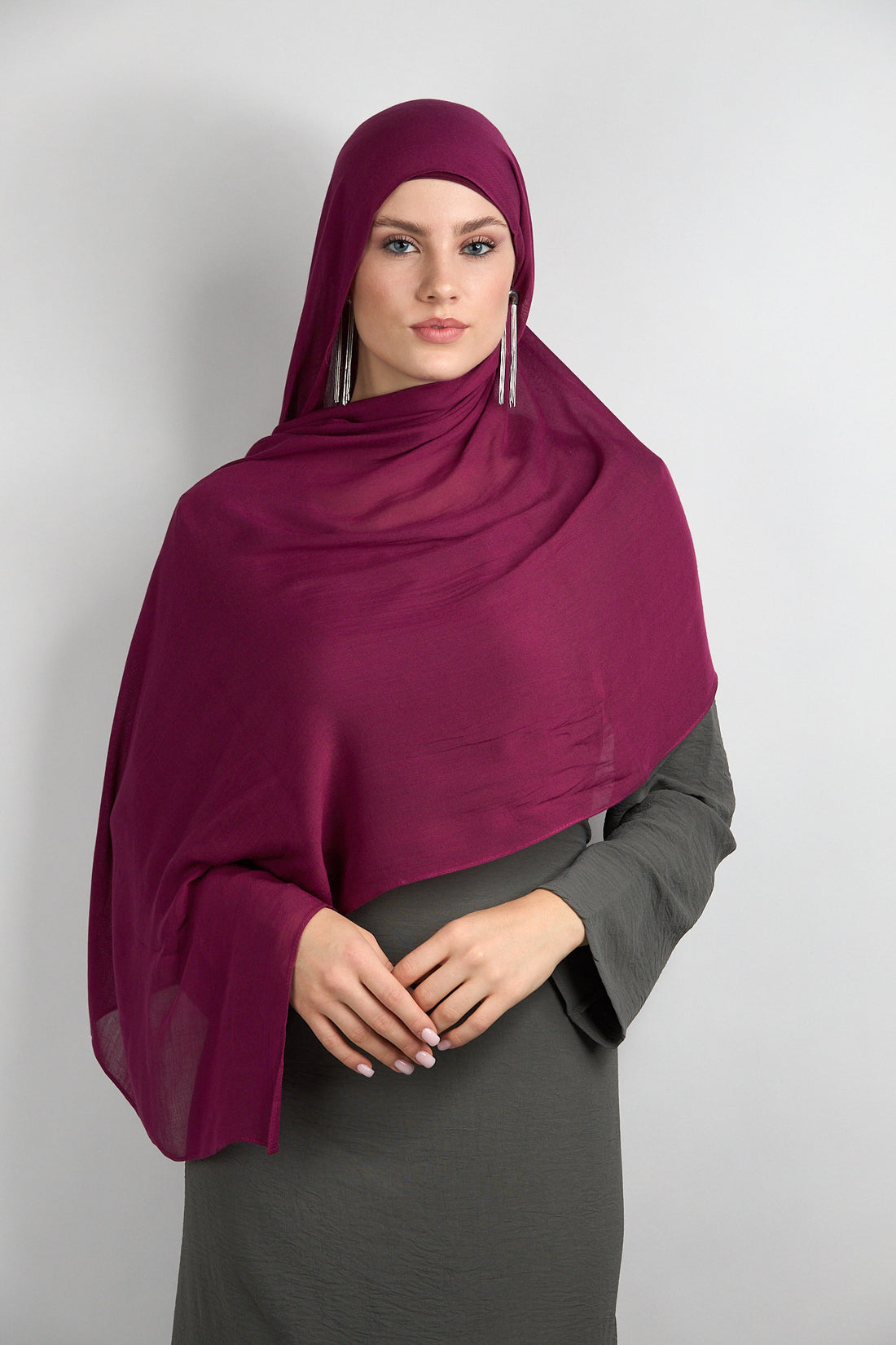 Modal Hijab With Matching Undercap Wine 
