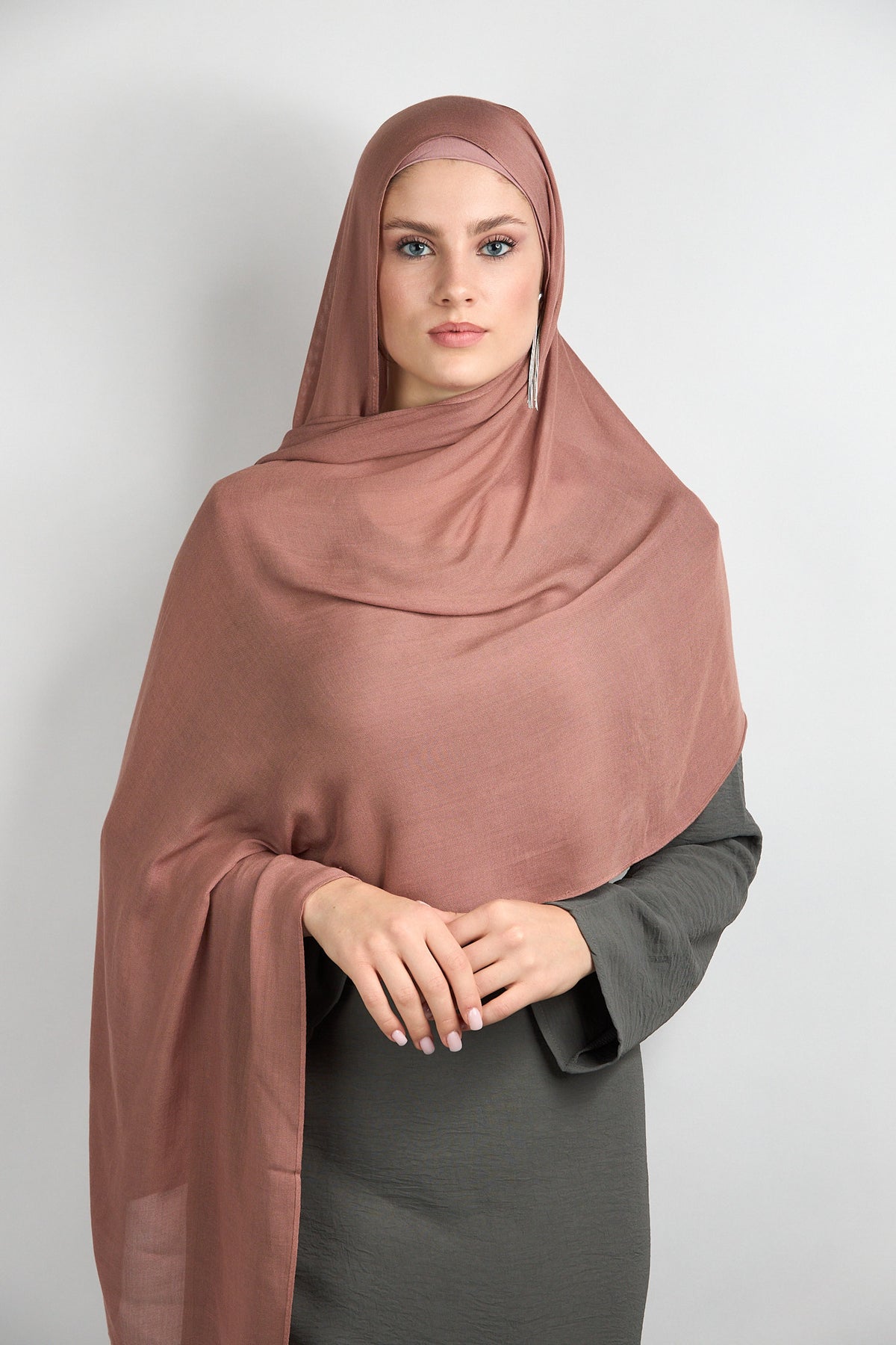 Modal Hijab with Matching Undercap Brownish Khaki 