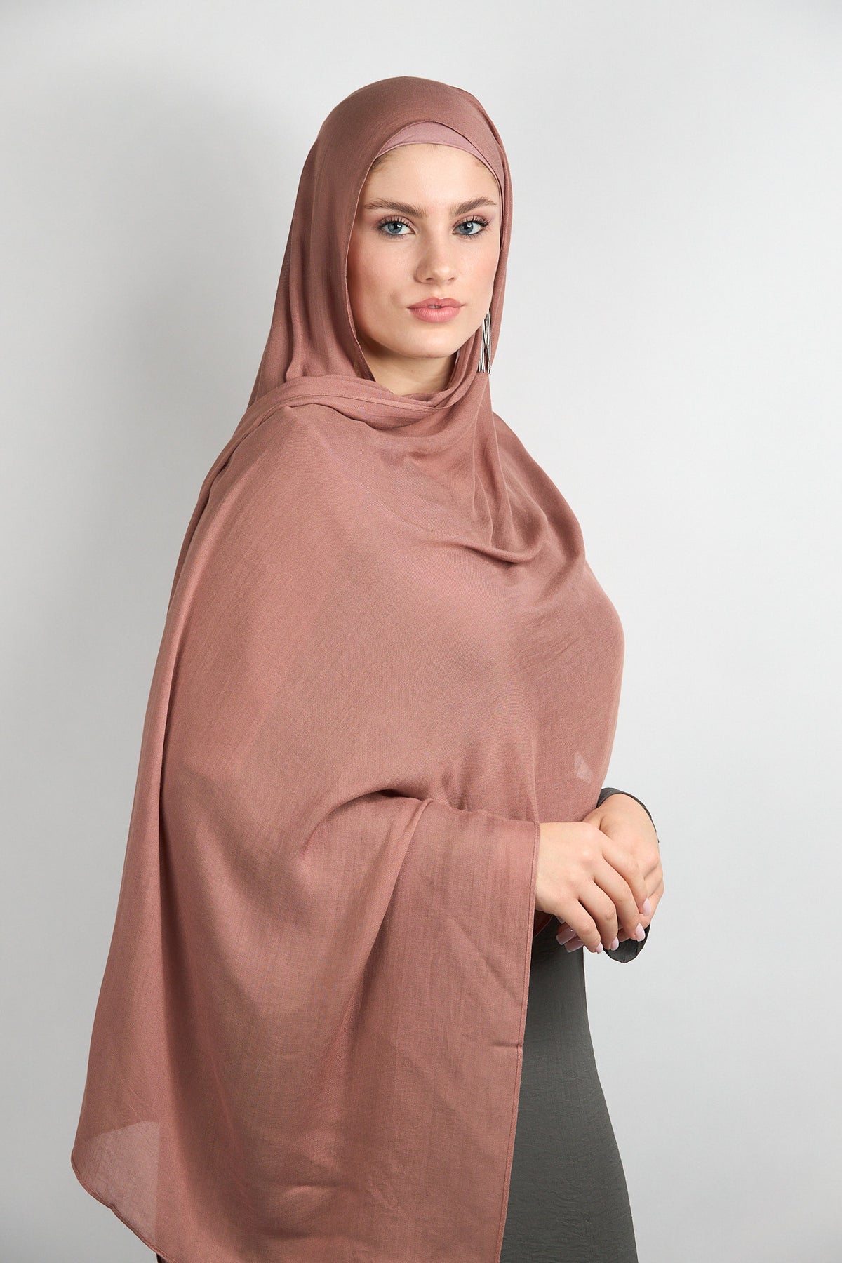 Modal Hijab with Matching Undercap Brownish Khaki 