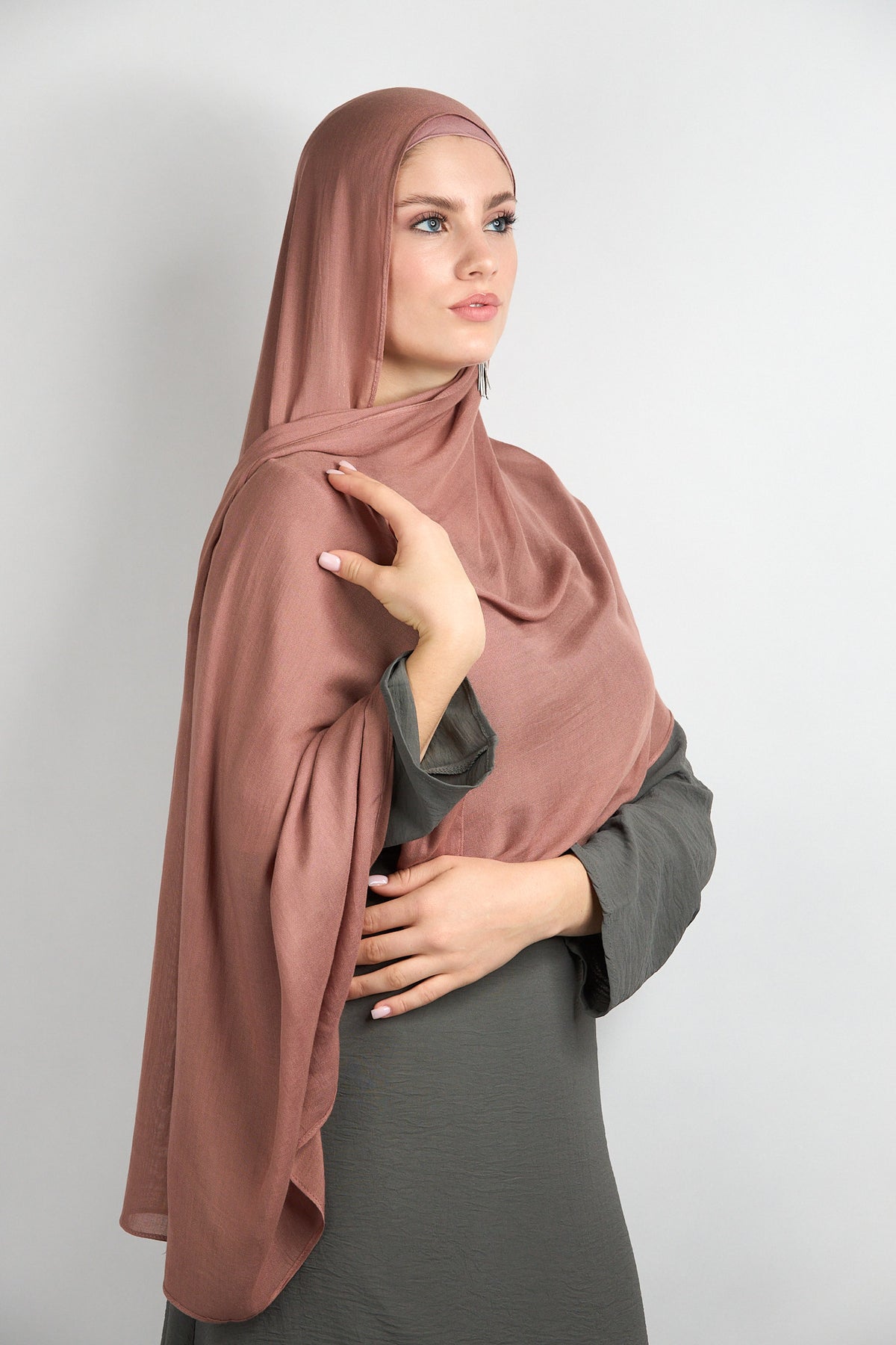 Modal Hijab with Matching Undercap Brownish Khaki 