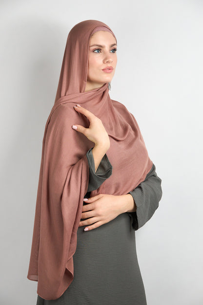 Modal Hijab with Matching Undercap Brownish Khaki 