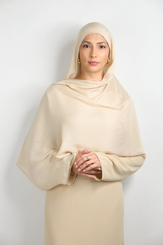 Modal Hijab with Matching Undercap Light Beige #47