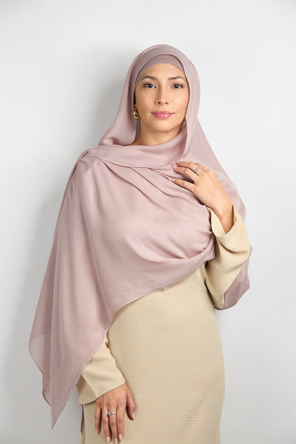 Light Modal Hijab with Matching Undercap Pink Greige 