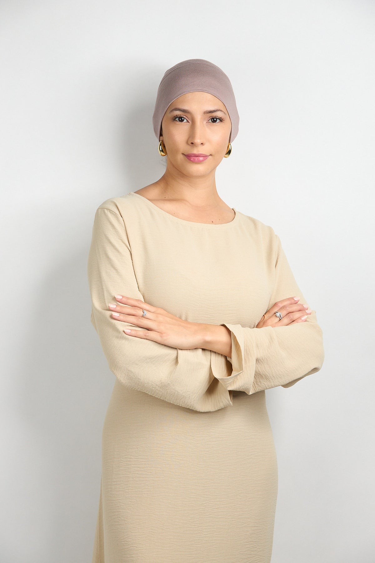 Light Modal Hijab with Matching Undercap Pink Greige 